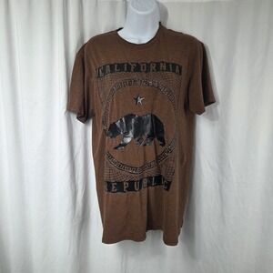 Eighty Eight Shirt Mens Medium Brown California Republic Bear Graphic Tee Top
